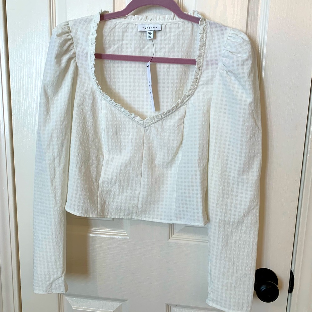 Topshop Puff Sleeve Blouse Size 8 US